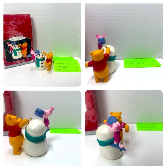 BNIB Vintage 1998 Hallmark Keepsake Ornament Winnie the Pooh Building a Snowman - Picture 11 of 16